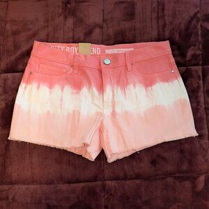 DKNY Pink Tie-Dye Jean Shorts